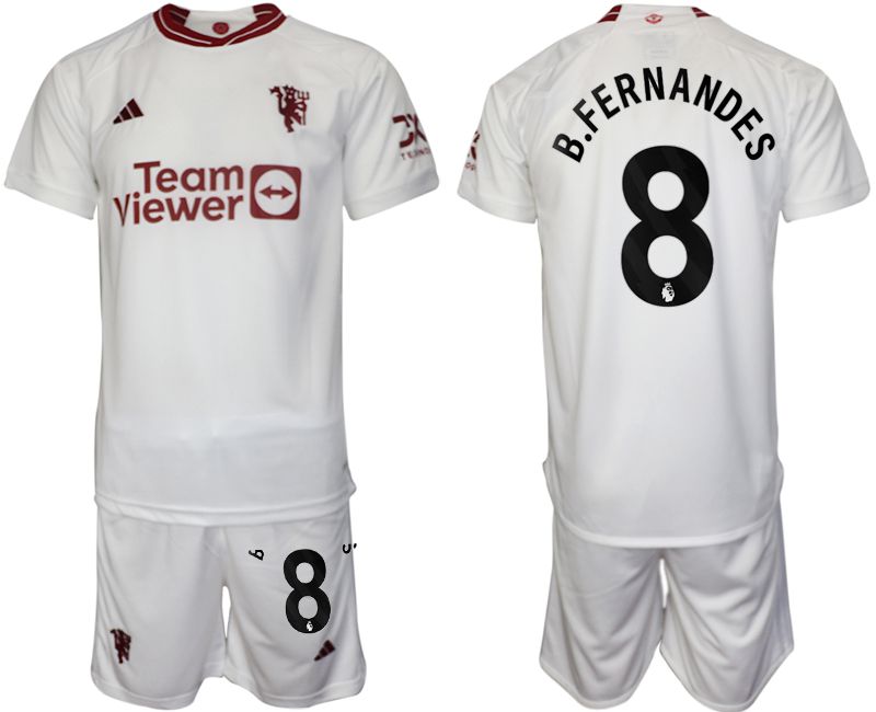 Men 2023-2024 Club Manchester United away white #8 Soccer Jersey->manchester united jersey->Soccer Club Jersey